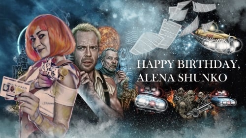 Girl in the movie poster